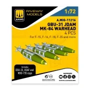 GBU-31 JDAM, MK-84 Warhead (4 pcs), 1/72 - AMMO by MIG Jimenez A.MI... GBU-31 JDAM, MK-84 Warhead (4 pcs), 1/72 - AMMO by MIG Jimenez A.MI...