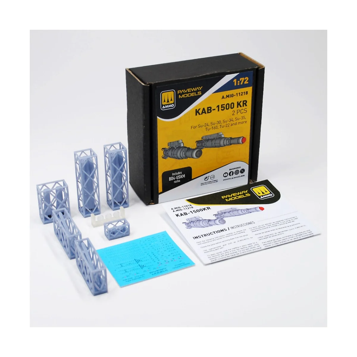 KAB-1500 KR (2 pcs), 1/72 - AMMO by MIG Jimenez A.MIG-11218 KAB-1500 KR (2 pcs), 1/72 - AMMO by MIG Jimenez A.MIG-11218