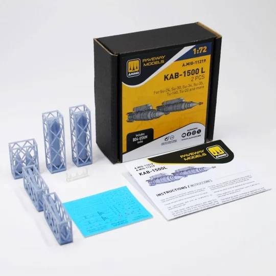 KAB-1500 L (2 pcs), 1/72 - AMMO by MIG Jimenez A.MIG-11219 KAB-1500 L (2 pcs), 1/72 - AMMO by MIG Jimenez A.MIG-11219