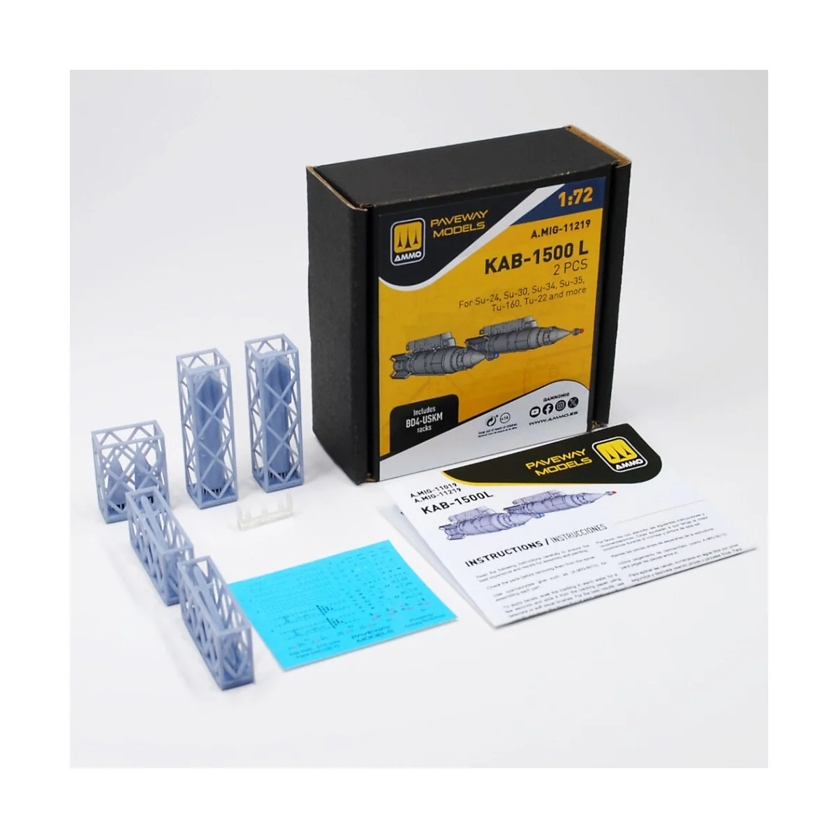 KAB-1500 L (2 pcs), 1/72 - AMMO by MIG Jimenez A.MIG-11219 KAB-1500 L (2 pcs), 1/72 - AMMO by MIG Jimenez A.MIG-11219