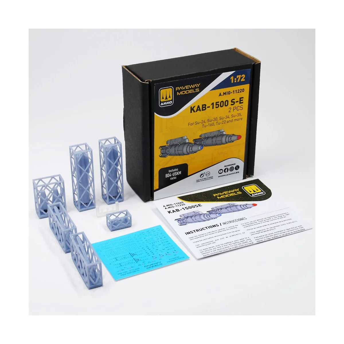 KAB-1500 S-E (2 pcs), 1/72 - AMMO by MIG Jimenez A.MIG-11220 KAB-1500 S-E (2 pcs), 1/72 - AMMO by MIG Jimenez A.MIG-11220