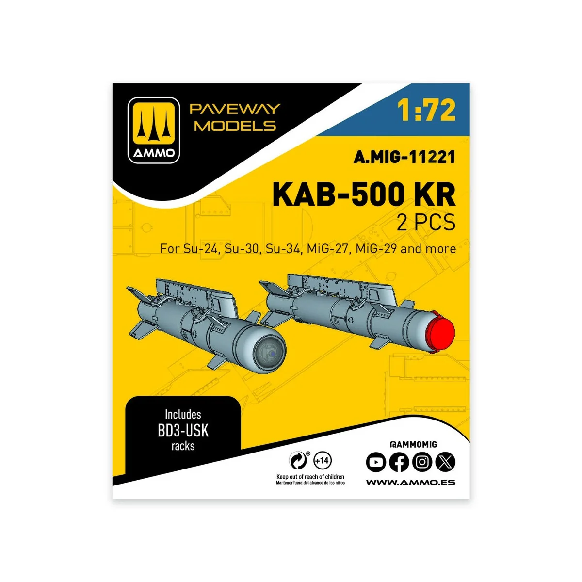 KAB-500 KR (2 pcs), 1/72 - AMMO by MIG Jimenez A.MIG-11221