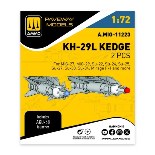 KH-29L Kedge (2 pcs), 1/72 - AMMO by MIG Jimenez A.MIG-11223
