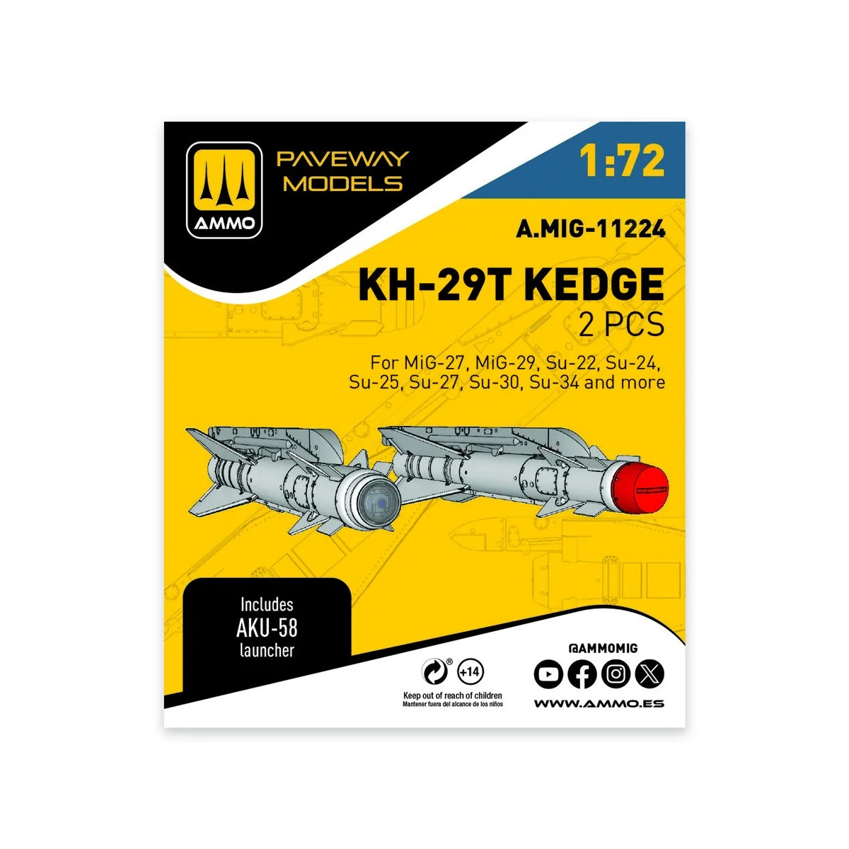 KH-29T Kedge (2 pcs), 1/72 - AMMO by MIG Jimenez A.MIG-11224