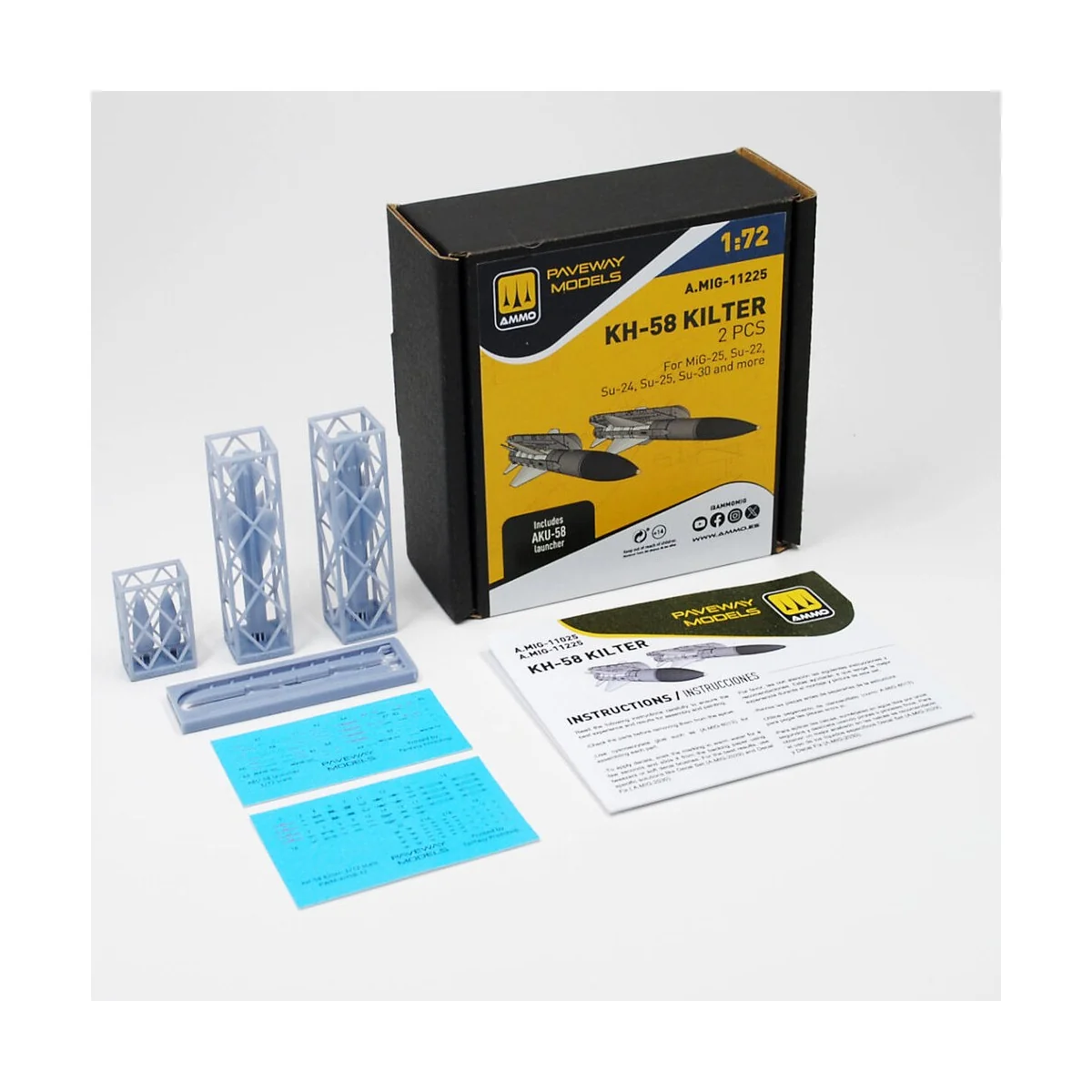 KH-58 Kilter (2 pcs), 1/72 - AMMO by MIG Jimenez A.MIG-11225 KH-58 Kilter (2 pcs), 1/72 - AMMO by MIG Jimenez A.MIG-11225