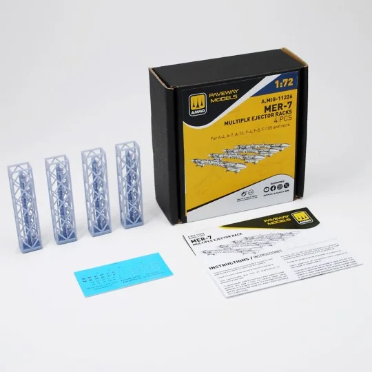 MER-7, Multiple Ejector Rack (4 pcs), 1/72 - AMMO by MIG Jimenez A.... MER-7, Multiple Ejector Rack (4 pcs), 1/72 - AMMO by MIG Jimenez A....