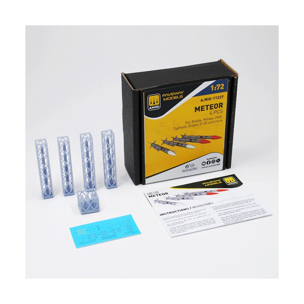 Meteor (4 pcs), 1/72 - AMMO by MIG Jimenez A.MIG-11227 Meteor (4 pcs), 1/72 - AMMO by MIG Jimenez A.MIG-11227