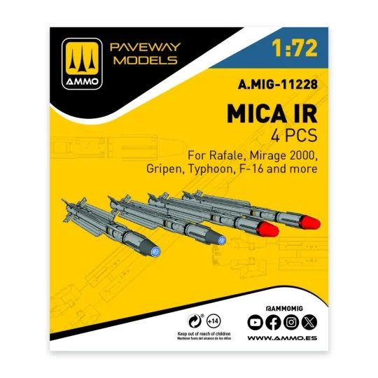 MICA IR (4 pcs), 1/72 - AMMO by MIG Jimenez A.MIG-11228