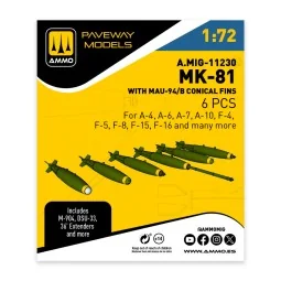 MK-81 with MAU-94/B conical fin (6 pcs), 1/72 - AMMO by MIG Jimenez...