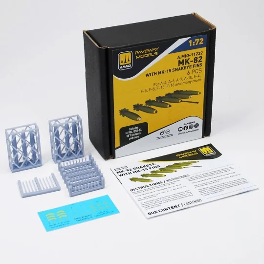 MK-82 with MK-15 Snakeye fin (6 pcs), 1/72 - AMMO by MIG Jimenez A.... MK-82 with MK-15 Snakeye fin (6 pcs), 1/72 - AMMO by MIG Jimenez A....