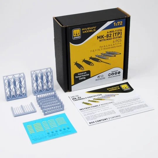 MK-82 with thermal protection and MAU-93 fin (6 pcs), 1/72 - AMMO b... MK-82 with thermal protection and MAU-93 fin (6 pcs), 1/72 - AMMO b...