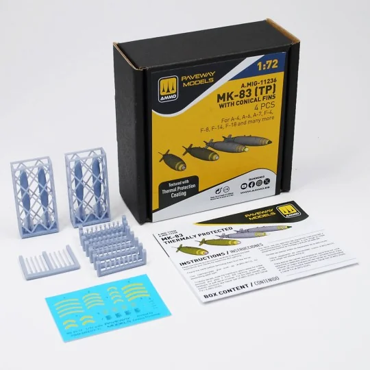MK-83 with thermal protection and conical fin (4 pcs), 1/72 - AMMO ...