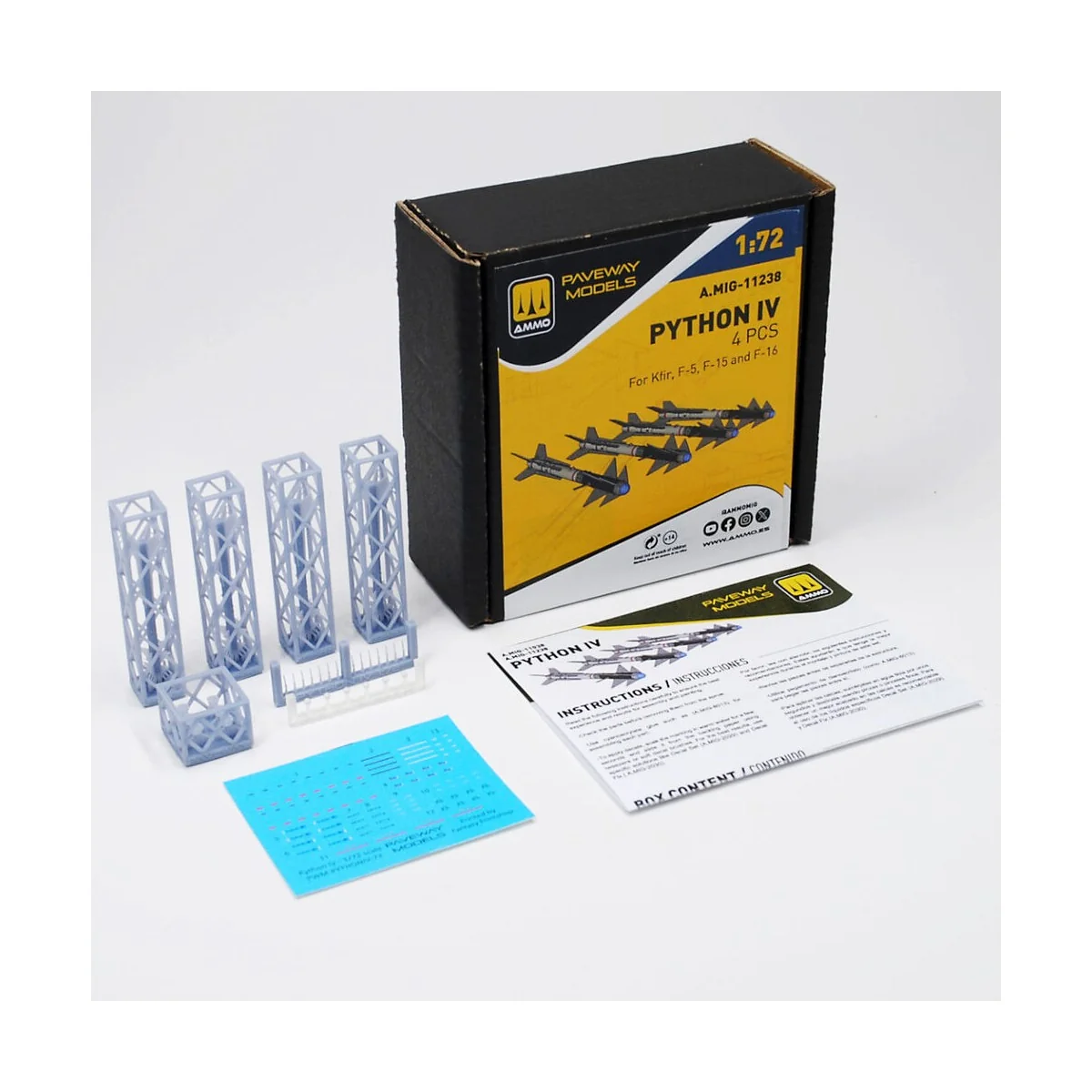 Python IV (4 pcs), 1/72 - AMMO by MIG Jimenez A.MIG-11238 Python IV (4 pcs), 1/72 - AMMO by MIG Jimenez A.MIG-11238