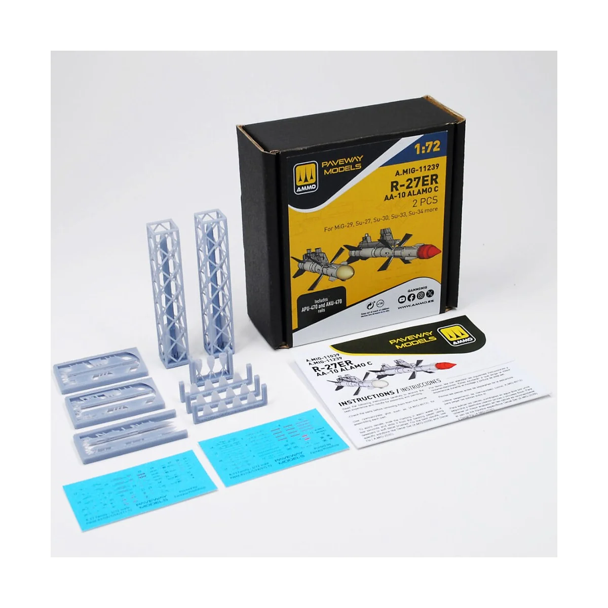 R-27ER - AA-10 Alamo C (2 pcs), 1/72 - AMMO by MIG Jimenez A.MIG-11239