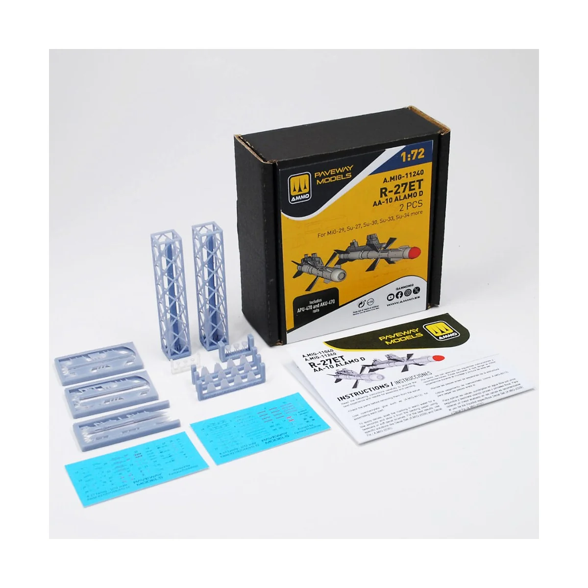 R-27ET - AA-10 Alamo D (2 pcs), 1/72 - AMMO by MIG Jimenez A.MIG-11240 R-27ET - AA-10 Alamo D (2 pcs), 1/72 - AMMO by MIG Jimenez A.MIG-11240