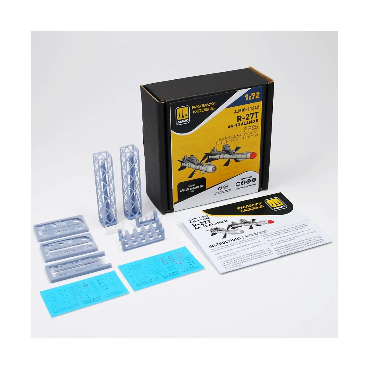 R-27T - AA-10 Alamo B (2 pcs), 1/72 - AMMO by MIG Jimenez A.MIG-11242