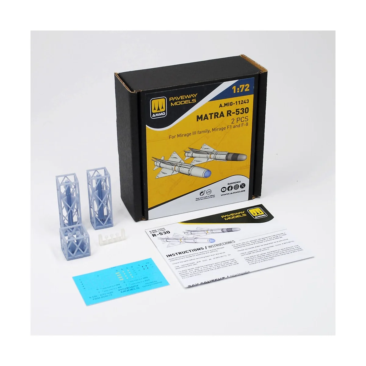 Matra R-530 (2 pcs), 1/72 - AMMO by MIG Jimenez A.MIG-11243 Matra R-530 (2 pcs), 1/72 - AMMO by MIG Jimenez A.MIG-11243