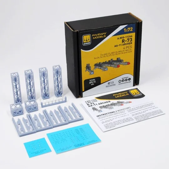 R-73 - AA-11 Archer (4 pcs), 1/72 - AMMO by MIG Jimenez A.MIG-11246 R-73 - AA-11 Archer (4 pcs), 1/72 - AMMO by MIG Jimenez A.MIG-11246