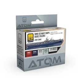 ATOM WWII US Navy Ships Basic Colors Set - AMMO by MIG Jimenez ATOM...