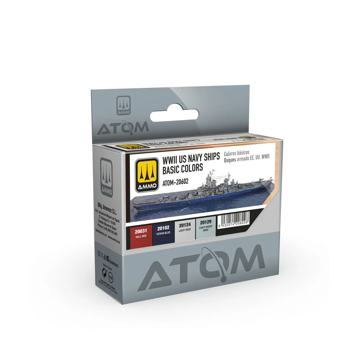 ATOM WWII US Navy Ships Basic Colors Set - AMMO by MIG Jimenez ATOM... ATOM WWII US Navy Ships Basic Colors Set - AMMO by MIG Jimenez ATOM...