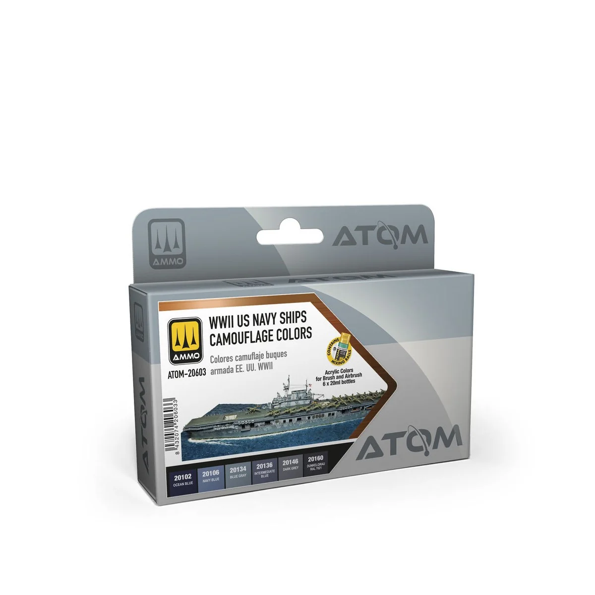 ATOM WWII US Navy Ships Camouflage colors Set - AMMO by MIG Jimenez...