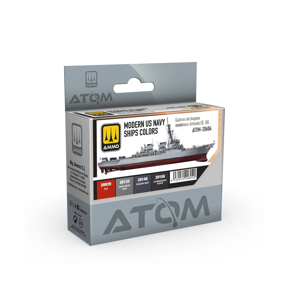 ATOM Modern US Navy Ships colors Set - AMMO by MIG Jimenez ATOM-20604 ATOM Modern US Navy Ships colors Set - AMMO by MIG Jimenez ATOM-20604