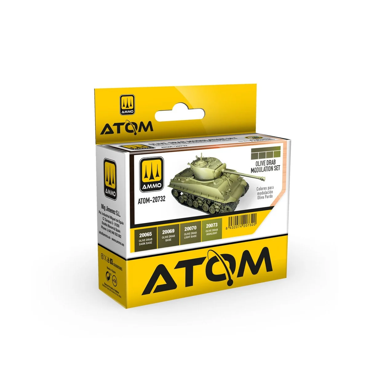 ATOM Olive Drab Modulation Set - AMMO by MIG Jimenez ATOM-20732 ATOM Olive Drab Modulation Set - AMMO by MIG Jimenez ATOM-20732