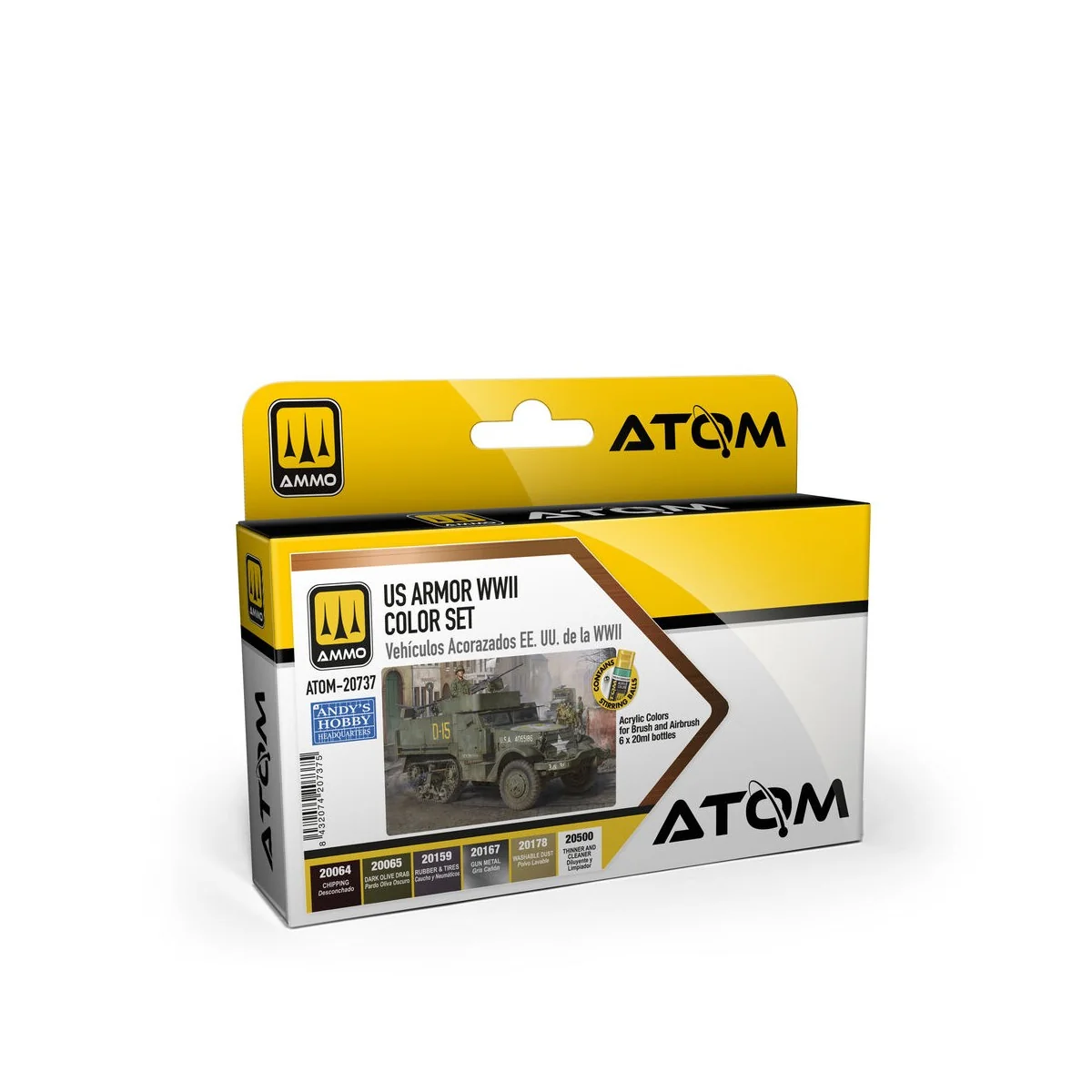 ATOM US Armor WWII Colour Set - AMMO by MIG Jimenez ATOM-20737