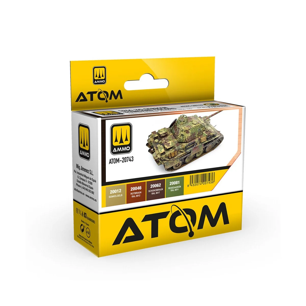 ATOM 1944-45 German Standard Colors Set - AMMO by MIG Jimenez ATOM-... ATOM 1944-45 German Standard Colors Set - AMMO by MIG Jimenez ATOM-...
