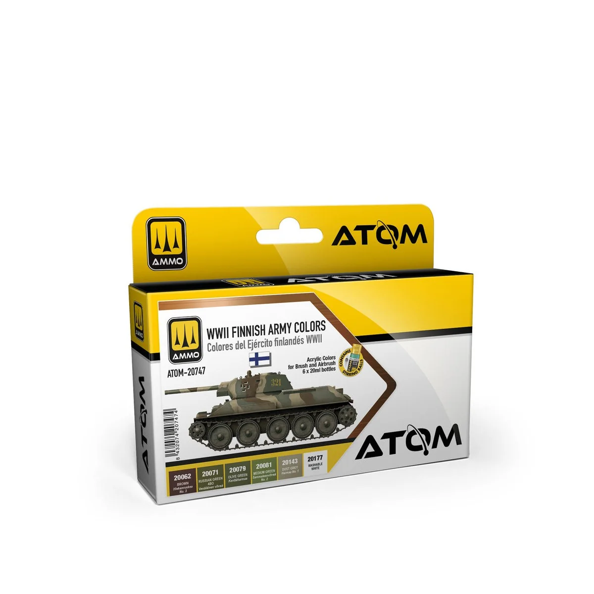 ATOM WWII Finnish Army Colors Set - AMMO by MIG Jimenez ATOM-20747