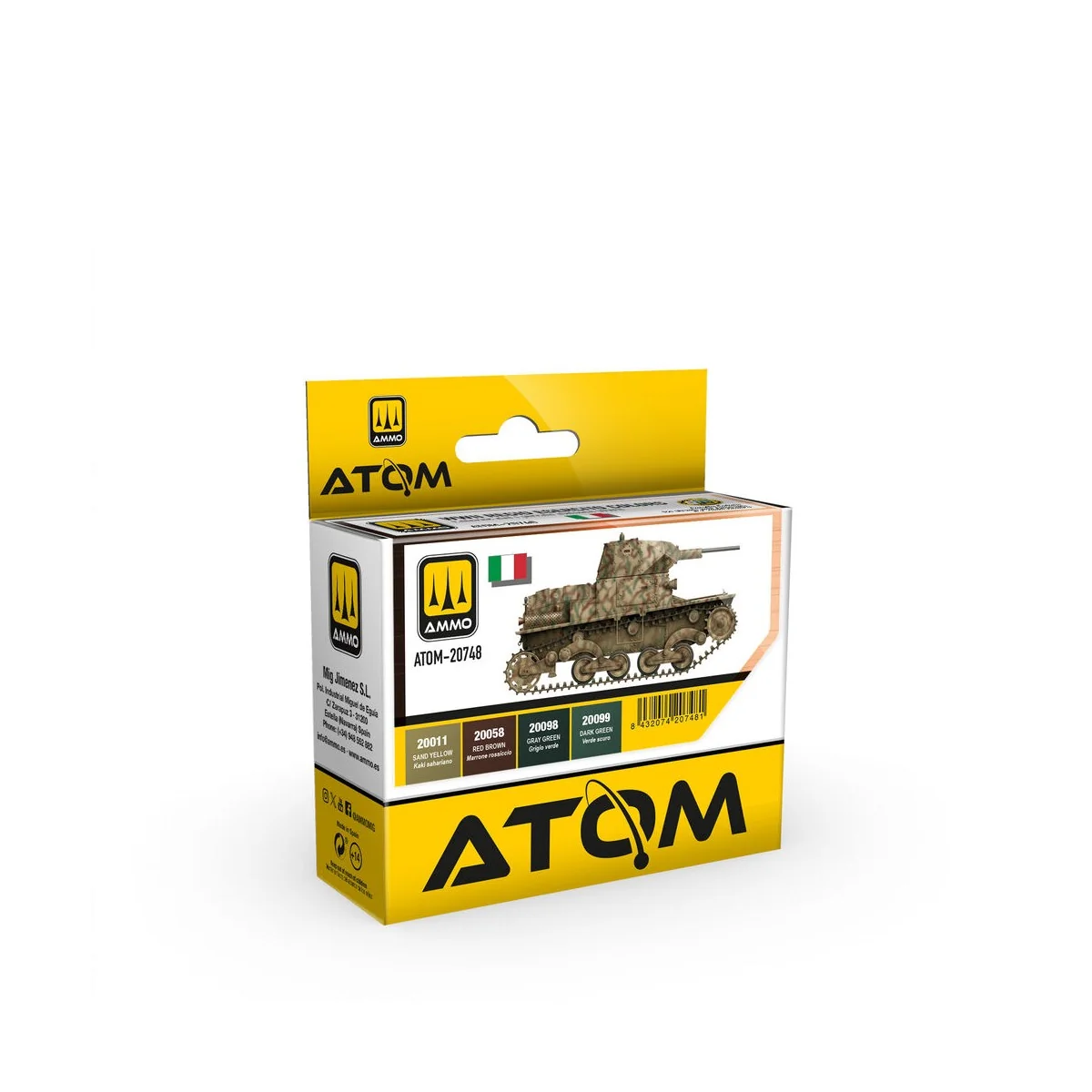 ATOM WWII Regio Esercito Colors Set - AMMO by MIG Jimenez ATOM-20748 ATOM WWII Regio Esercito Colors Set - AMMO by MIG Jimenez ATOM-20748