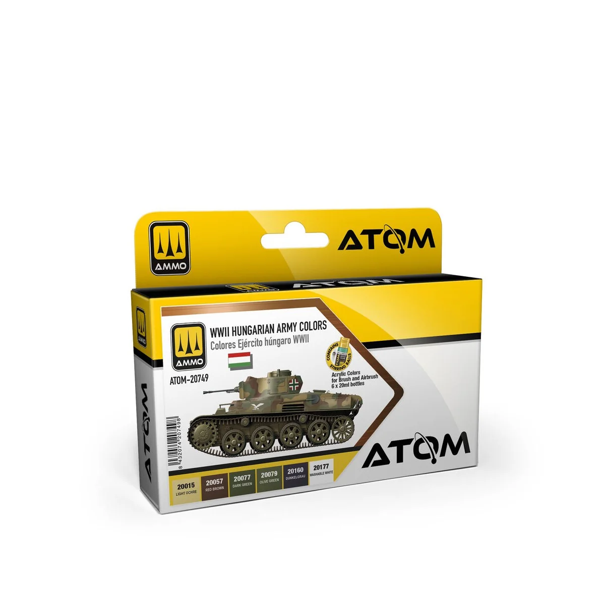 ATOM WWII Hungarian Army Colors Set - AMMO by MIG Jimenez ATOM-20749