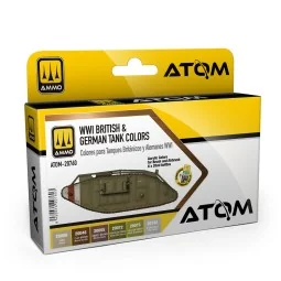 ATOM WWI British & German Colors Set - AMMO by MIG Jimenez ATOM-20760