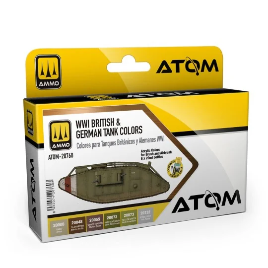 ATOM WWI British & German Colors Set - AMMO by MIG Jimenez ATOM-20760