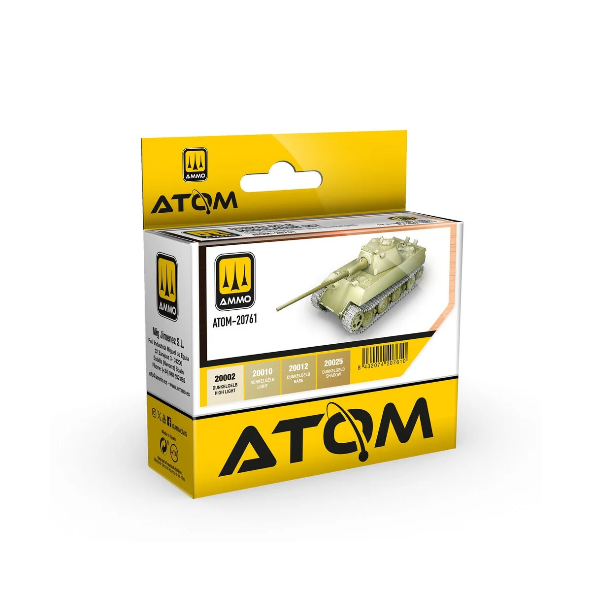 ATOM Dunkelgelb Modulation Set - AMMO by MIG Jimenez ATOM-20761 ATOM Dunkelgelb Modulation Set - AMMO by MIG Jimenez ATOM-20761