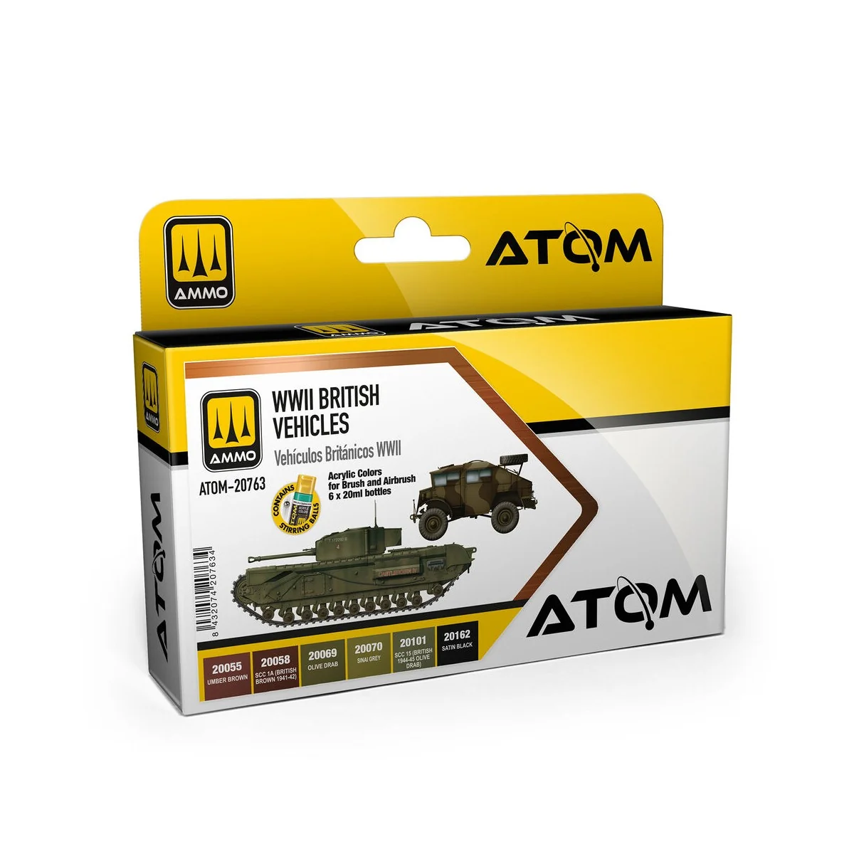 ATOM WWII British Vehicles Set - AMMO by MIG Jimenez ATOM-20763 ATOM WWII British Vehicles Set - AMMO by MIG Jimenez ATOM-20763