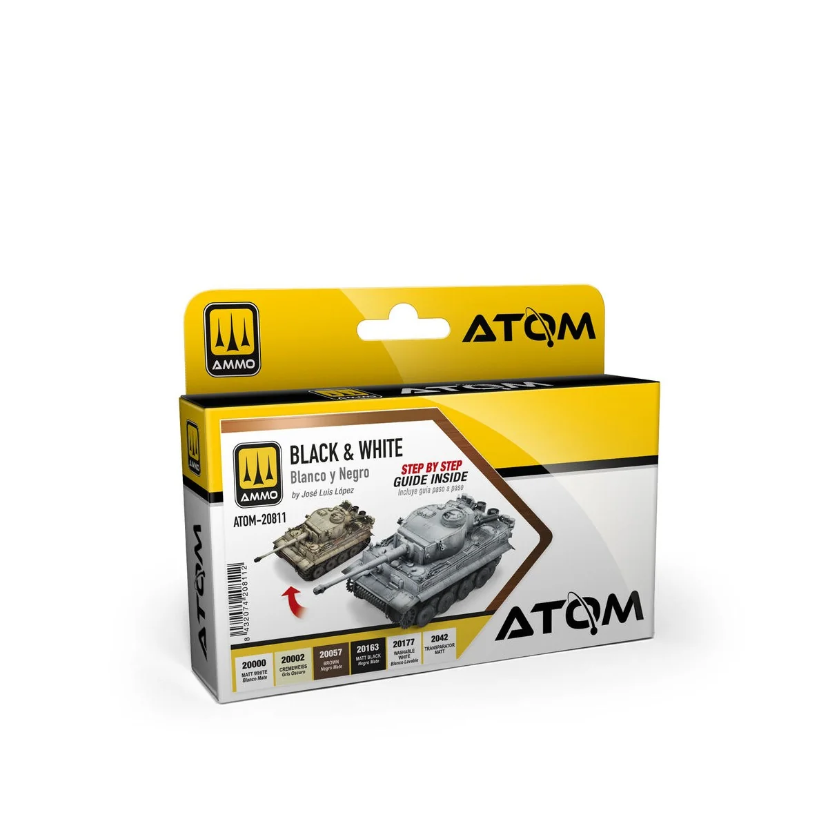 ATOM Black & White Technique Set - AMMO by MIG Jimenez ATOM-20811 ATOM Black & White Technique Set - AMMO by MIG Jimenez ATOM-20811