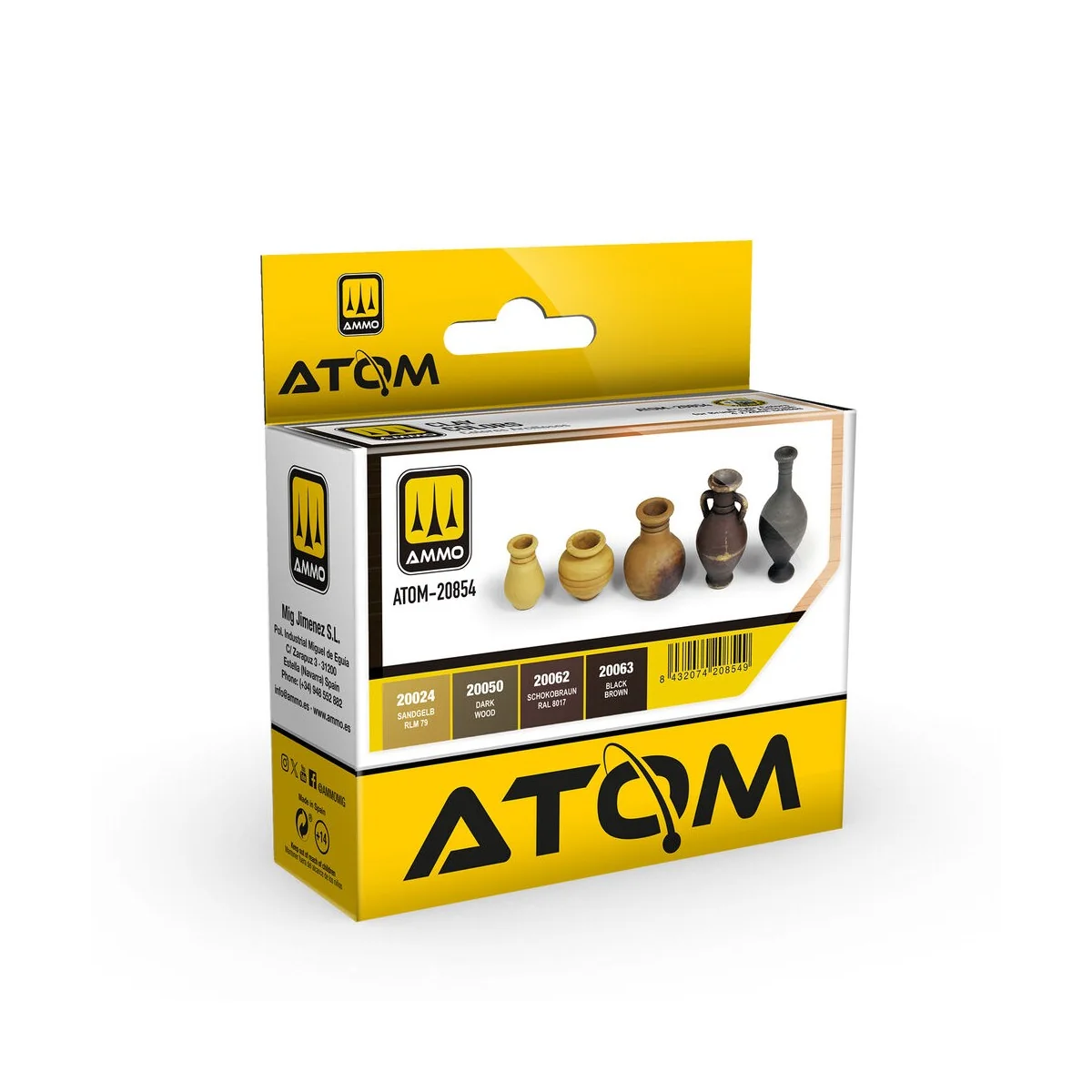 ATOM Clay Colors Set - AMMO by MIG Jimenez ATOM-20854 ATOM Clay Colors Set - AMMO by MIG Jimenez ATOM-20854