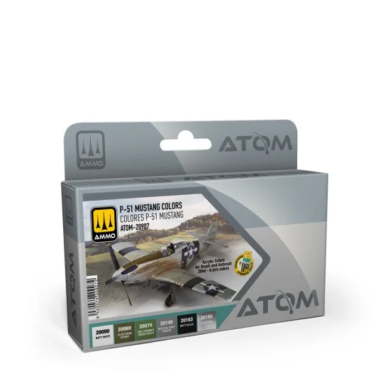 ATOM P-51 MUSTANG colors Set - AMMO by MIG Jimenez ATOM-20907