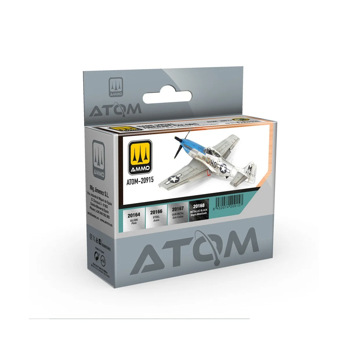 ATOM Bare Metal Aircraft Colors Set - AMMO by MIG Jimenez ATOM-20915 ATOM Bare Metal Aircraft Colors Set - AMMO by MIG Jimenez ATOM-20915
