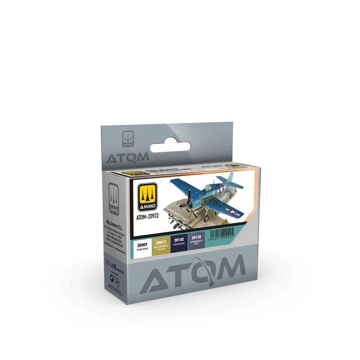 ATOM US Navy Aircraft WWII Colors Set - AMMO by MIG Jimenez ATOM-20922 ATOM US Navy Aircraft WWII Colors Set - AMMO by MIG Jimenez ATOM-20922