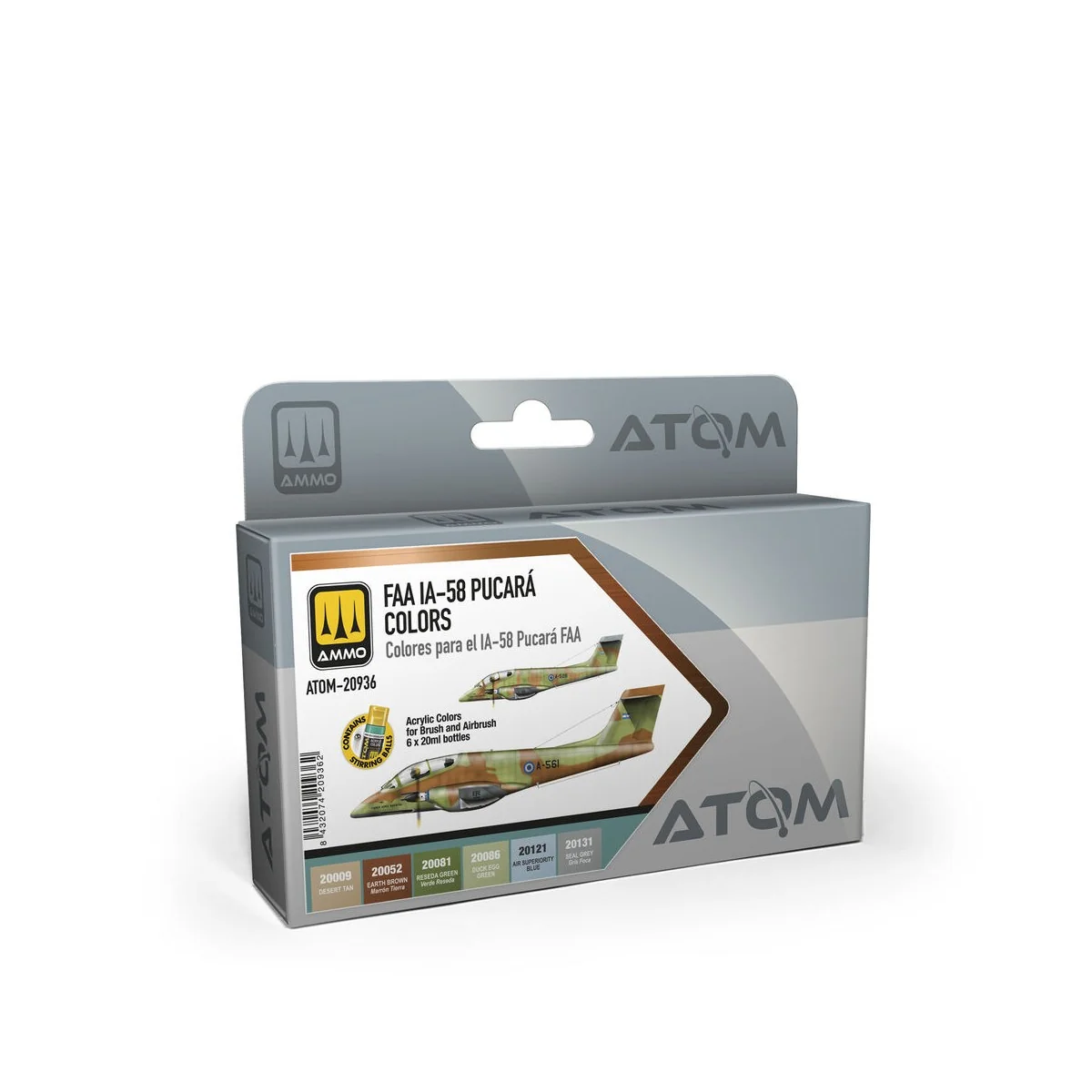 ATOM FAA IA-58 Pucará Colors Set - AMMO by MIG Jimenez ATOM-20936
