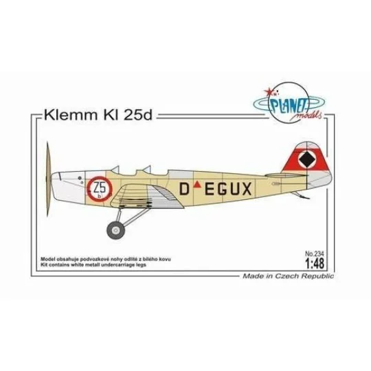 Klemm Kl 25d, 1/48 - Planet Models 129-PLT234 Klemm Kl 25d, 1/48 - Planet Models 129-PLT234
