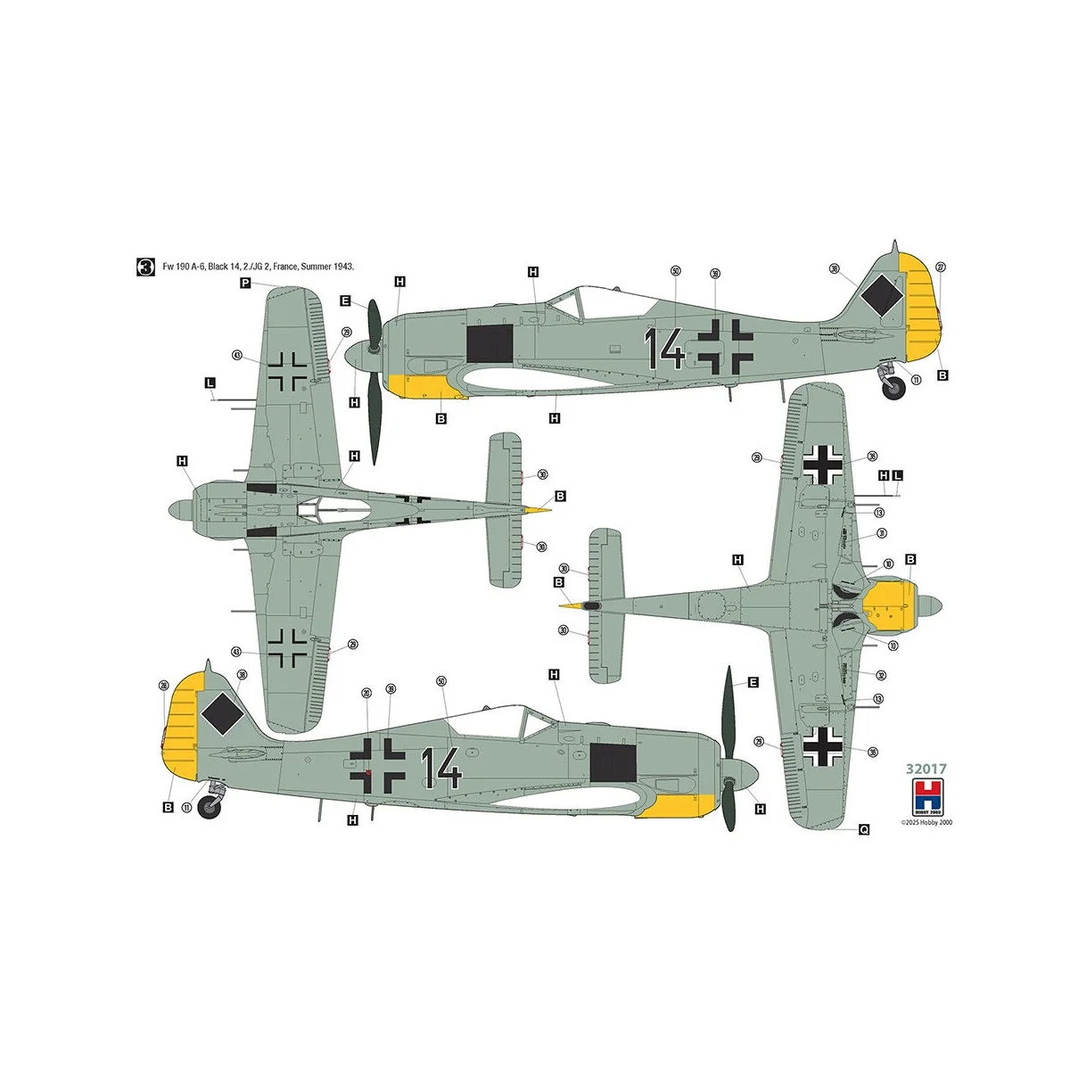 Focke-Wulf Fw 190 A-5/A-6 Nachtjager, 1/32 - Hobby 2000 H2K32017