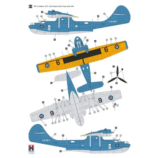 Consolidated PBY-3 Catalina, 1/72 - Hobby 2000 H2K72083