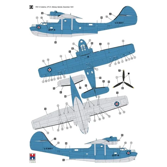Consolidated PBY-3 Catalina, 1/72 - Hobby 2000 H2K72083
