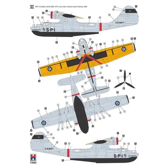 Consolidated PBY-3 Catalina, 1/72 - Hobby 2000 H2K72083