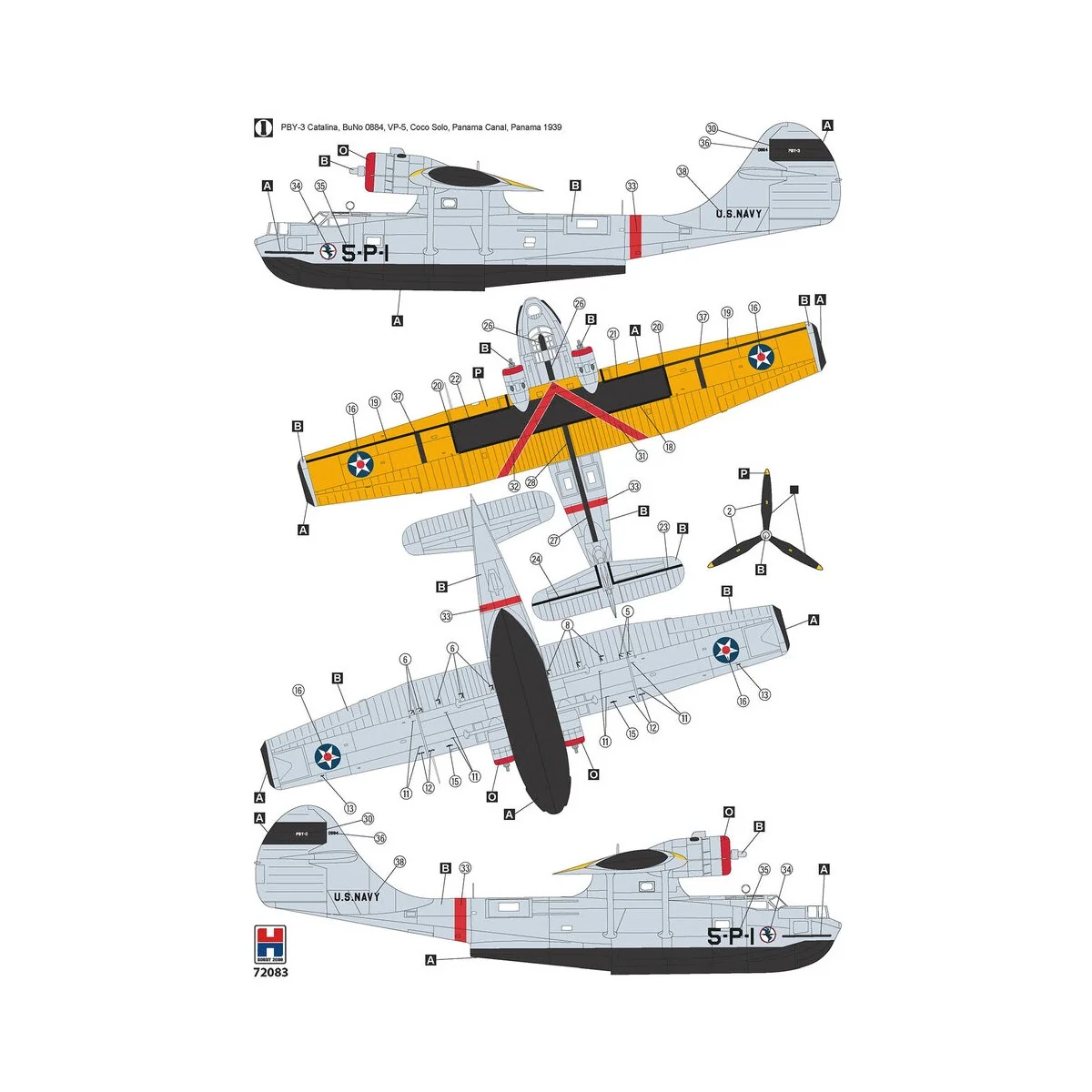 Consolidated PBY-3 Catalina, 1/72 - Hobby 2000 H2K72083