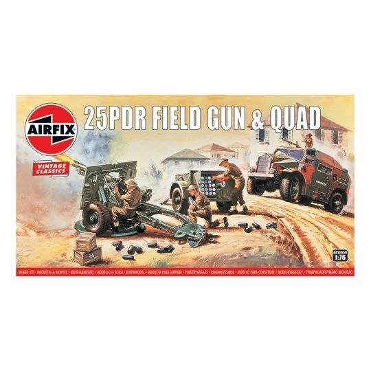 25pdr Field Gun & Quad, Vintage Classics, 1/76 - Airfix A01305V 25pdr Field Gun & Quad, Vintage Classics, 1/76 - Airfix A01305V