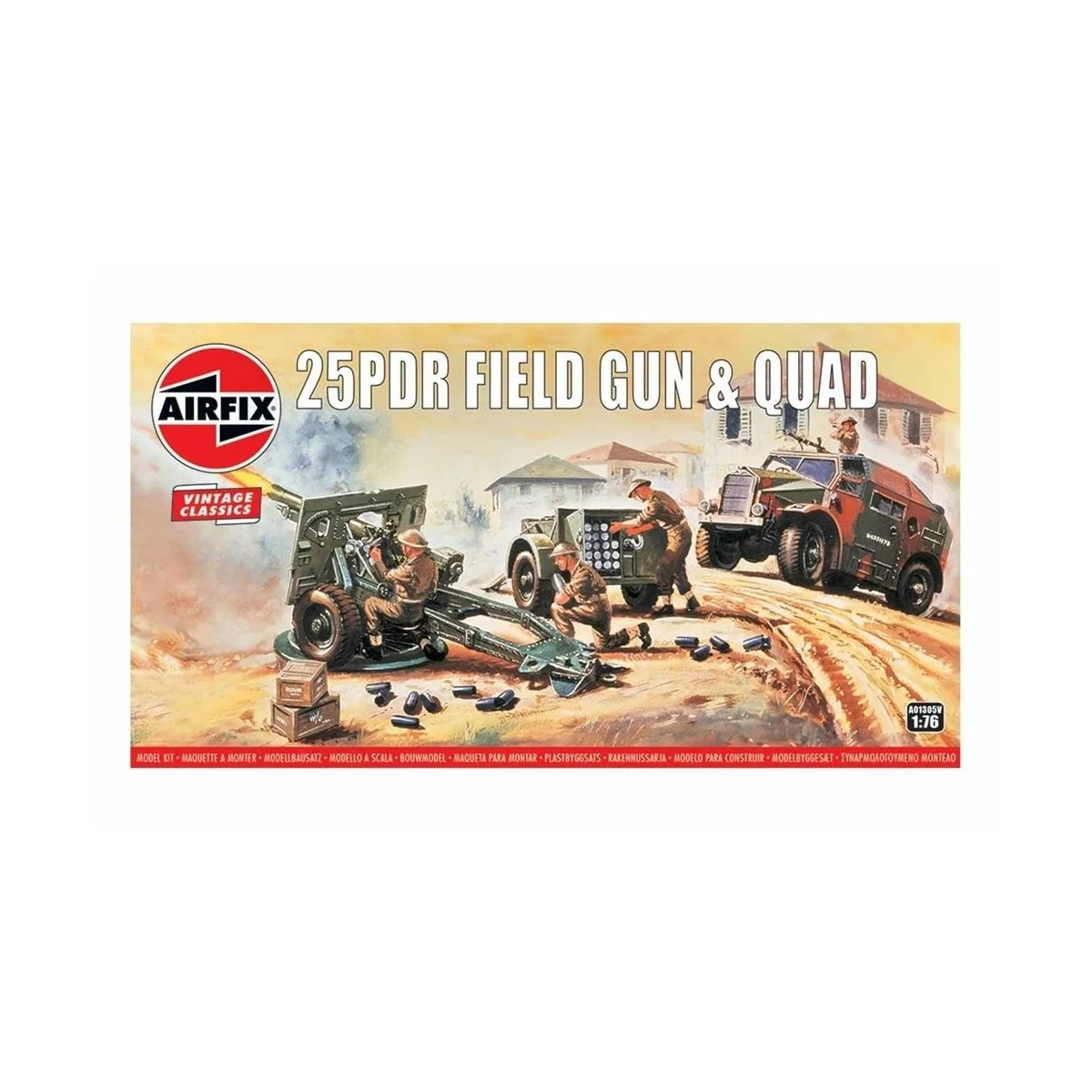 25pdr Field Gun & Quad, Vintage Classics - Airfix A01305V